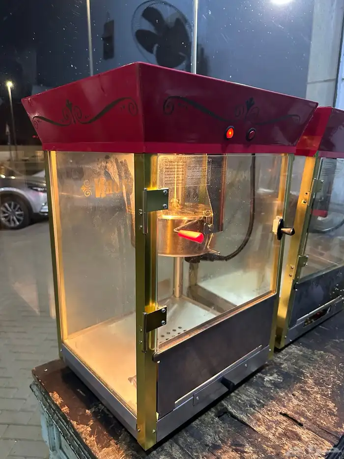 آلة صنع الفشار مع حامل وعجلات 3