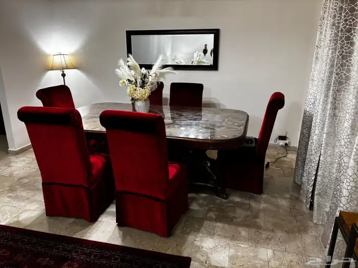 طاولة طعام سفرة 6 كراسي خشب زان 0