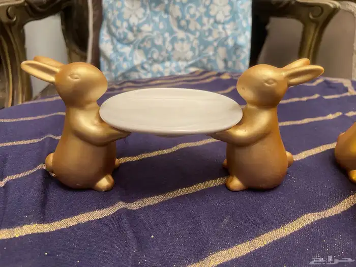 تحف لطيفة للحلوى ارانبCute golden bunny holder 0