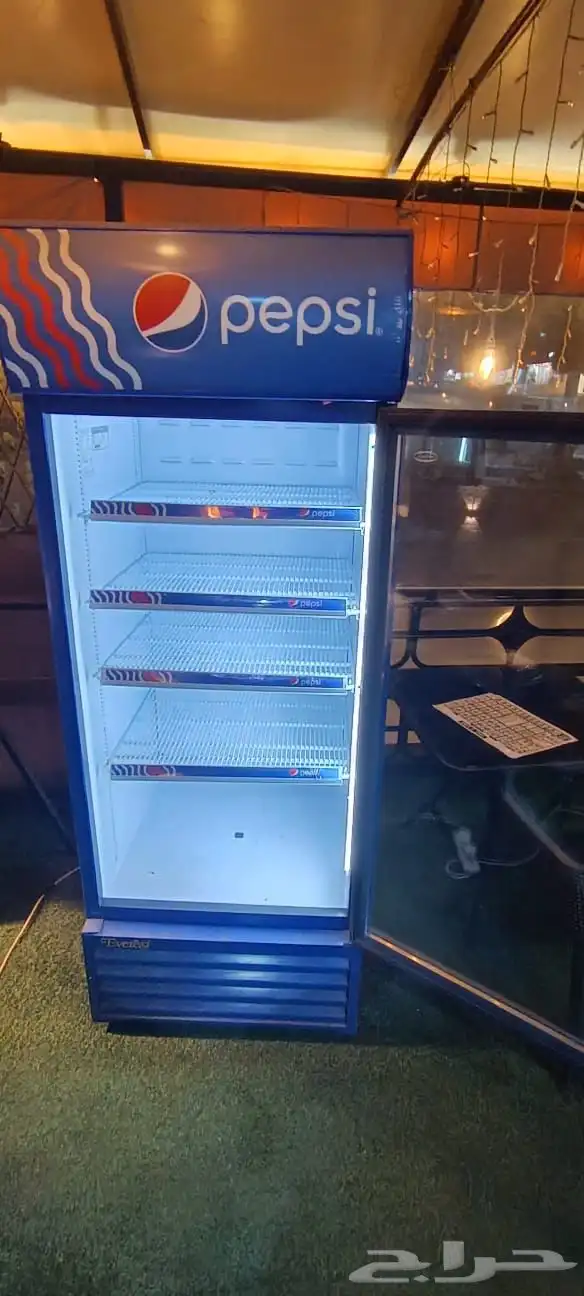 ثلاجة ببسي للمطاعم نظيفة جدا باب واحد زجاجي كبير 2