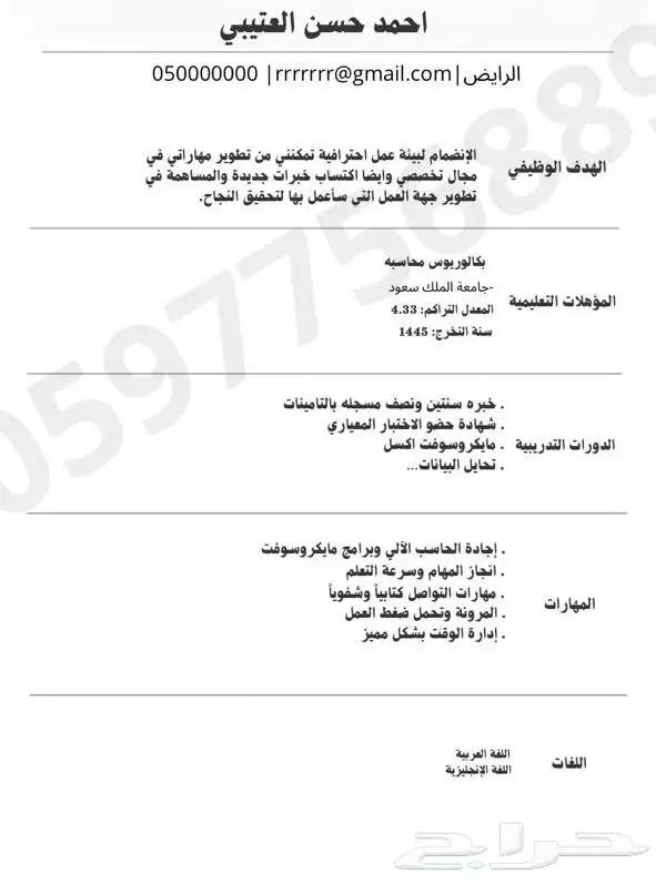 تصميم سيرة ذاتية احترافية ضمان كامل ب15 4