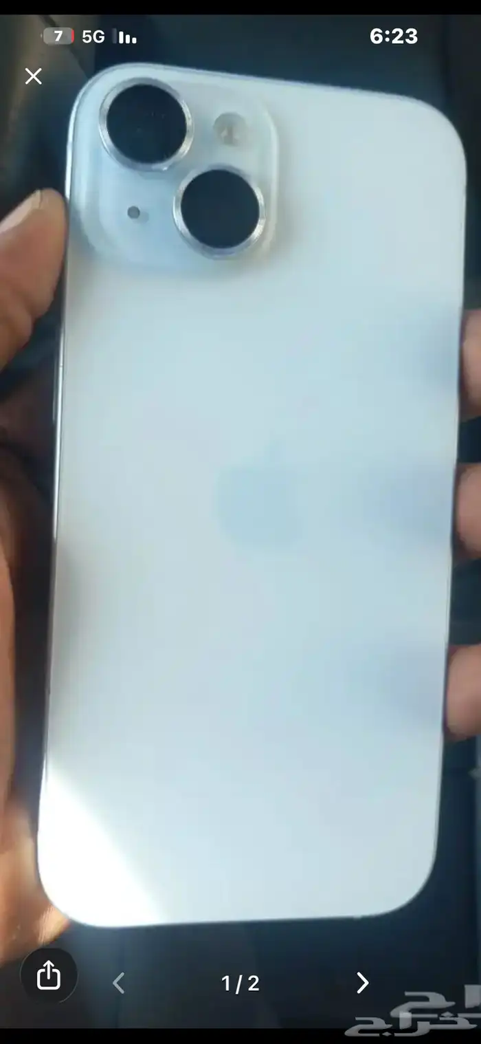 جوال ايفون عادي 15 حجم 128 بطاريه 82 ابيض 3