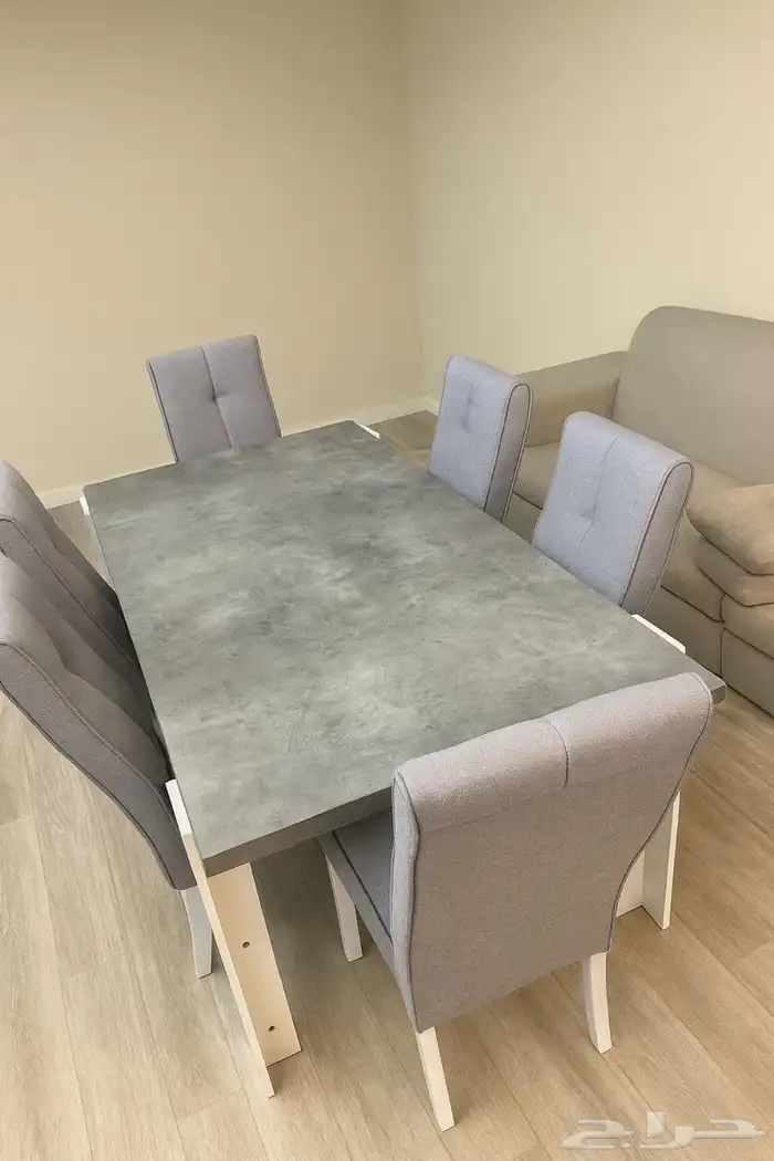 طاولة طعام من ابيات مع 6 كراسي  حجم المقاسات   180 90 0