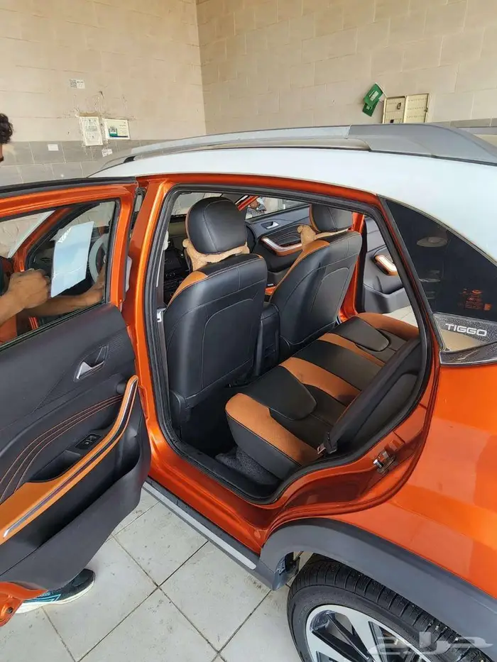 سيارة شيري تيقو تو برو 2022م نظيف جدا  اللون برتقالي نسائي 16