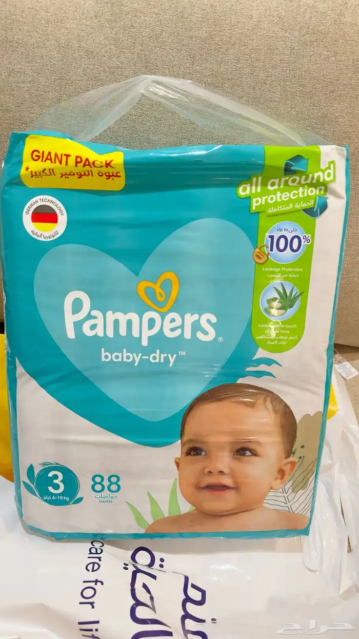 بامبرز مقاس 3 Pampers baby-dry 0