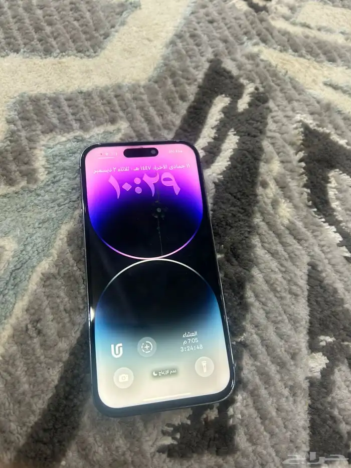 آيفون 14برو مغير شاشه بطاريه وفيه شخطه بالشاشه. 0