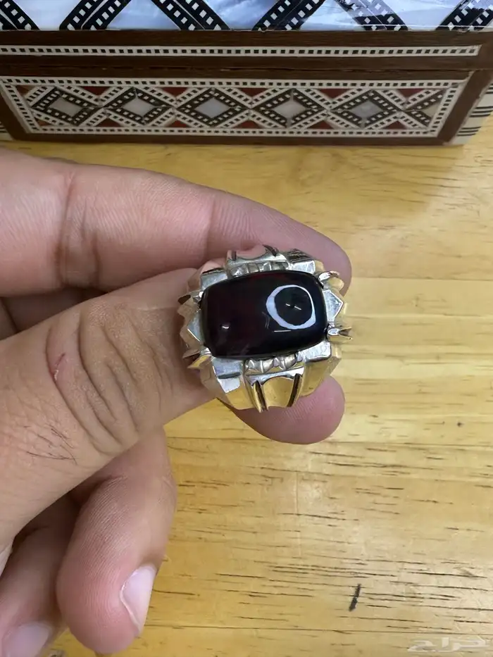 خاتم فضه متوج بحجر أوبال أثيوبي صياغه أمين 1