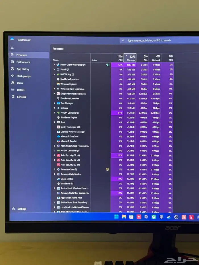 بي سي قيمنق سيت أب كامل للبيع PC gaming جهاز كمبيوتر ألعاب 15
