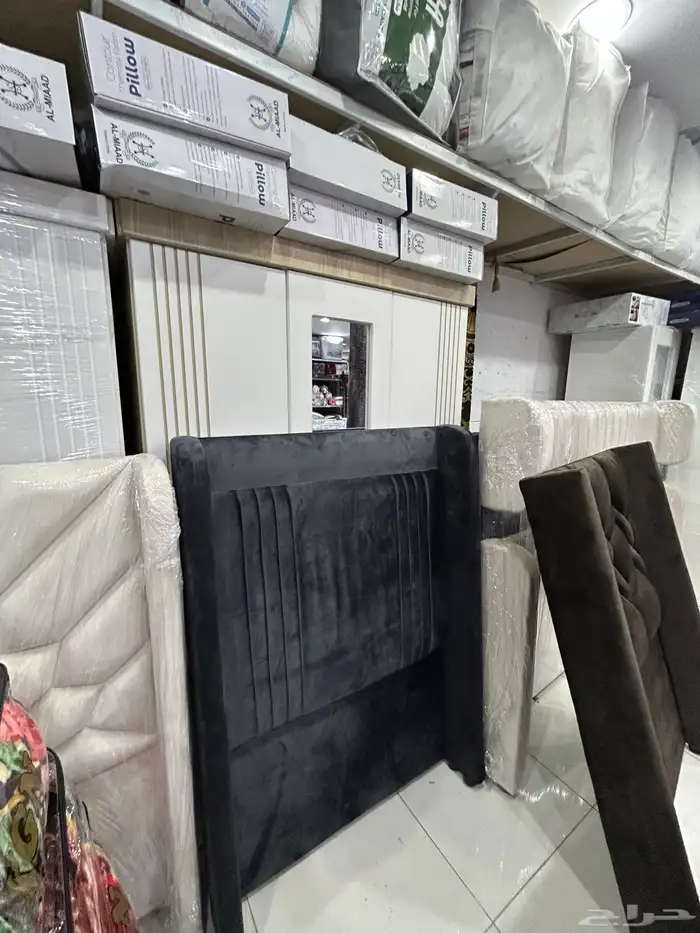 سرير بوكس خشب قماش و جلد حسب الطلب 4