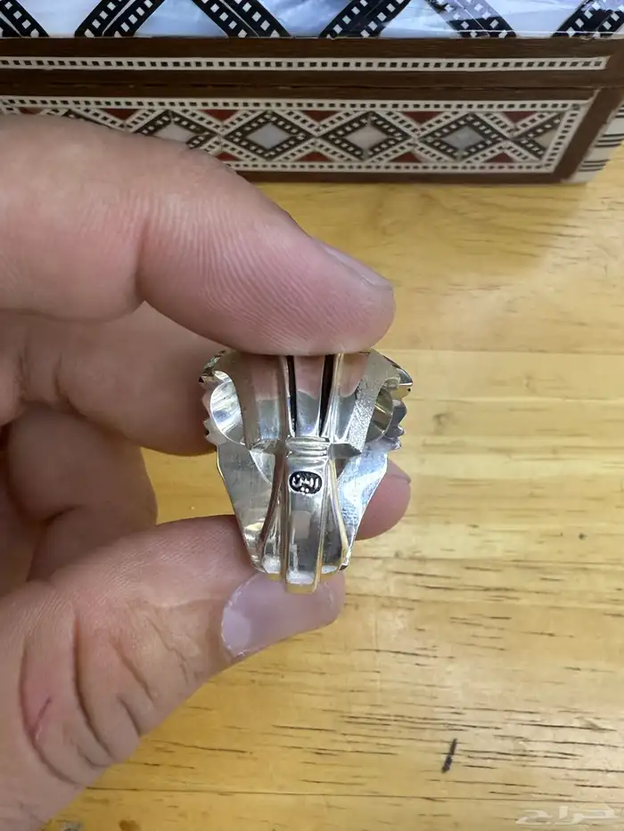 خاتم فضه متوج بحجر أوبال أثيوبي صياغه أمين 3