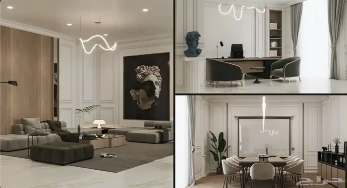 تصميم داخلي   تشيطب ديكورات كاملة فلل   محلات تجارية 6