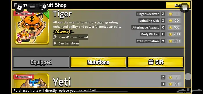 حساب بلوكس فروت مشحون بيرمات   تنين و ثلج فهد وموجد سكن ذيب 8