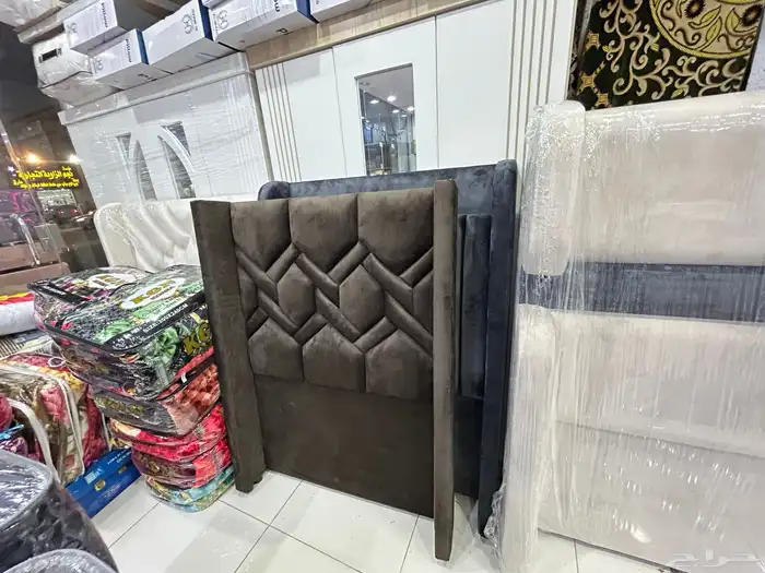 سرير بوكس خشب قماش و جلد حسب الطلب 5