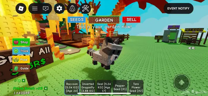 حيونات grow a garden الي صامل يجي 3