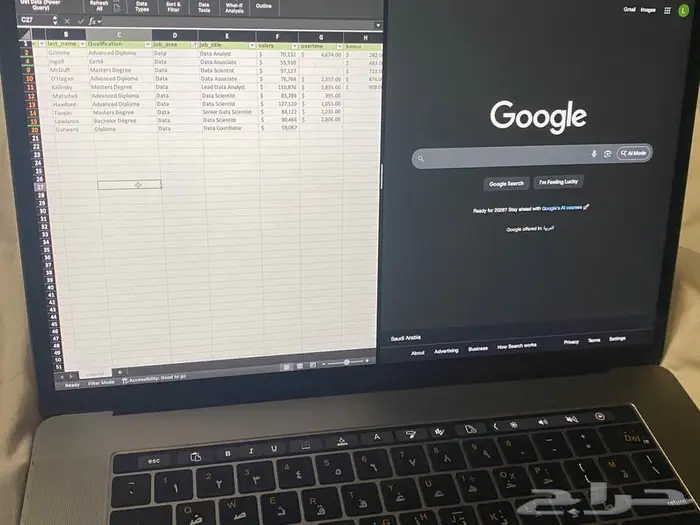 ماك بوك pro تتش بار نظيف مع نظامين ويندوز و IOS 3