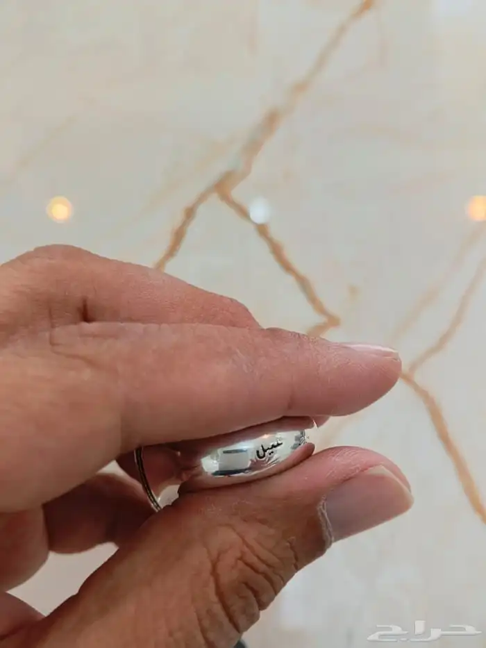 خاتم فضة عقيق كرزي مزعفر صياغة عقيل 5