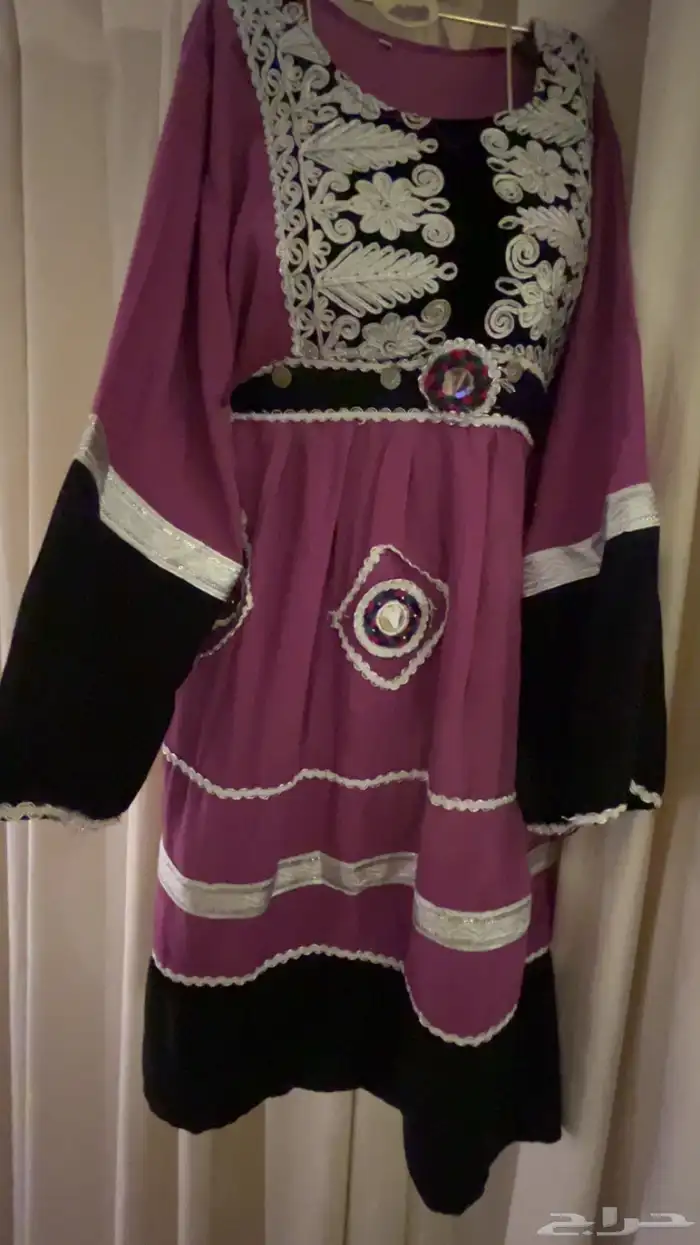 بلوزه بنقش الافغاني بلوزه تقليدي بلوزه طويل موف بنقشات 2