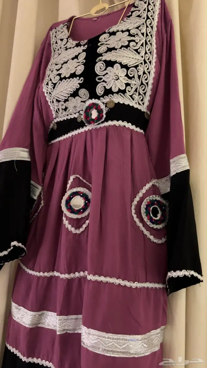 بلوزه بنقش الافغاني بلوزه تقليدي بلوزه طويل موف بنقشات 1