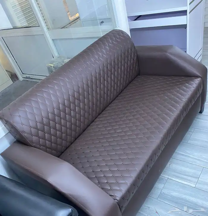 كنب جلد فخم لون رصاصي 1