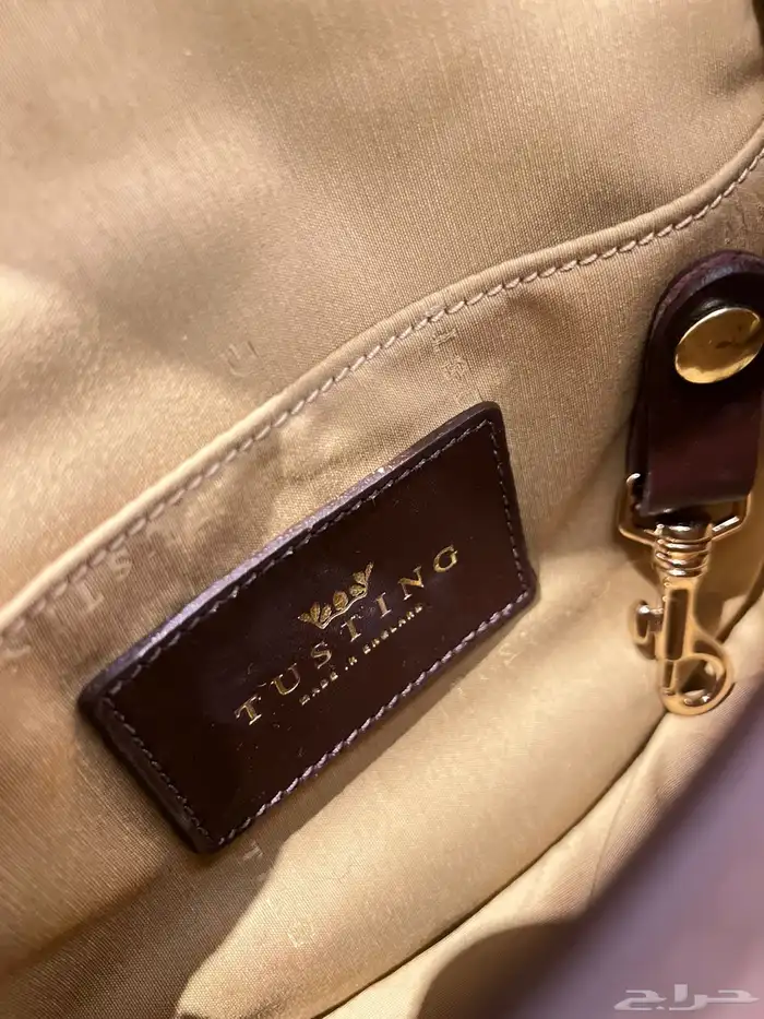 TUSTING Leather Bag حقيبة جلد فاخرة بلون بني عميق 3