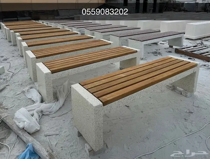 كراسي خرسانية طاولات احواض زرعة جلسات خرسانية 52