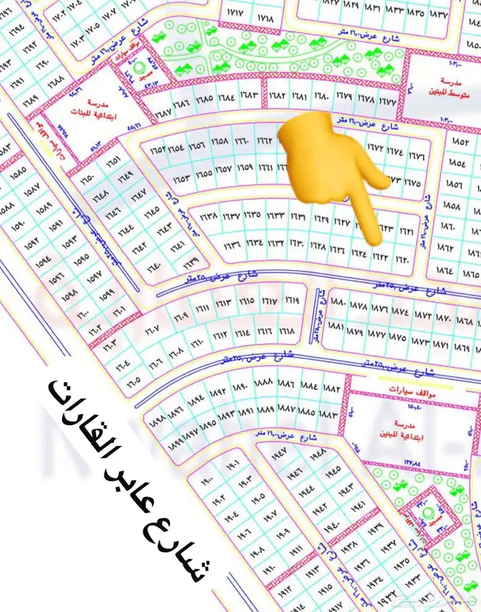 اراضي للبيع في جوهرة العروس 1ع - 1ش - 2ز - 2ص - 2ن - 2ل 1