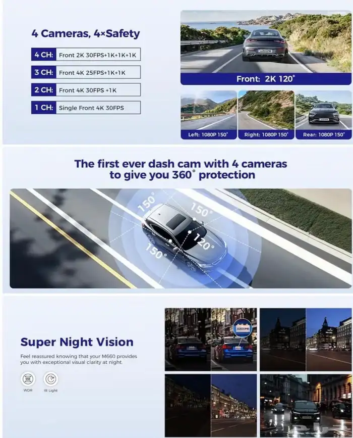 داش كام أزدوم AZDOME 4K-M660 9