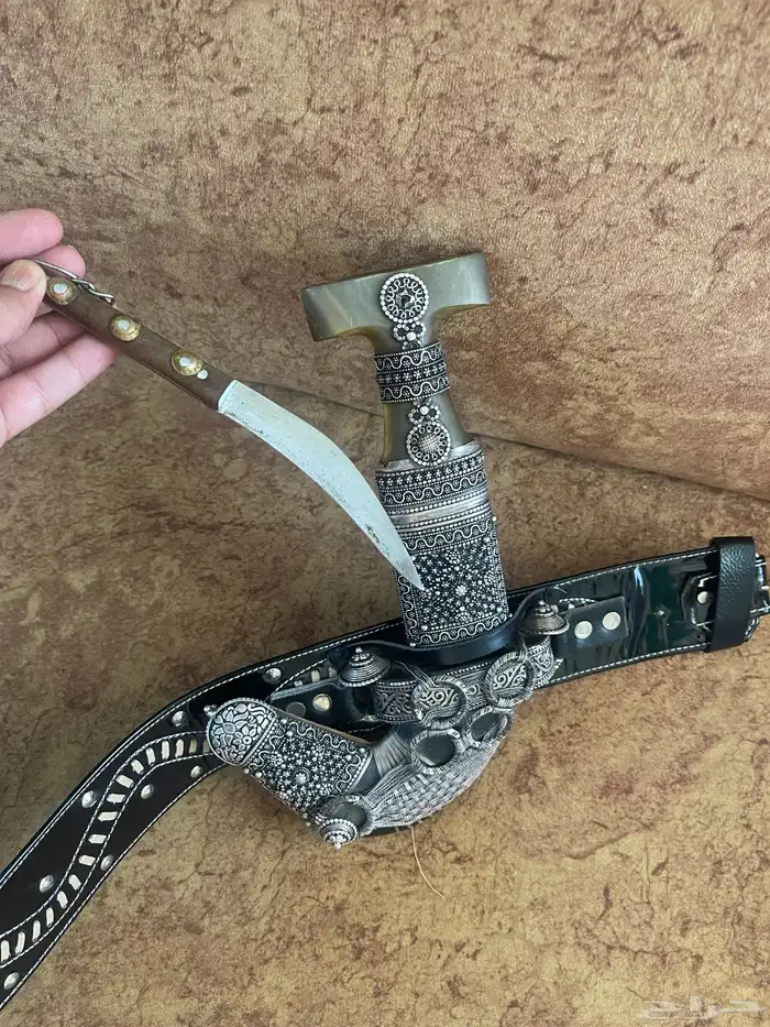 خنجر فضه الراس قرن الصب فضه كامل للإهداء او المقتنى 6