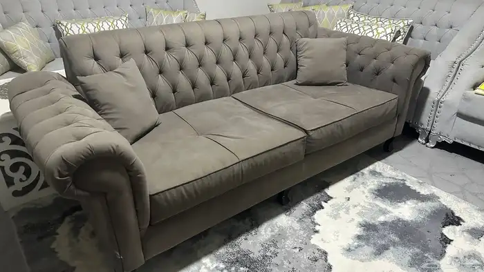 كنبة 3 نفر لون رمادي نظيفة 1