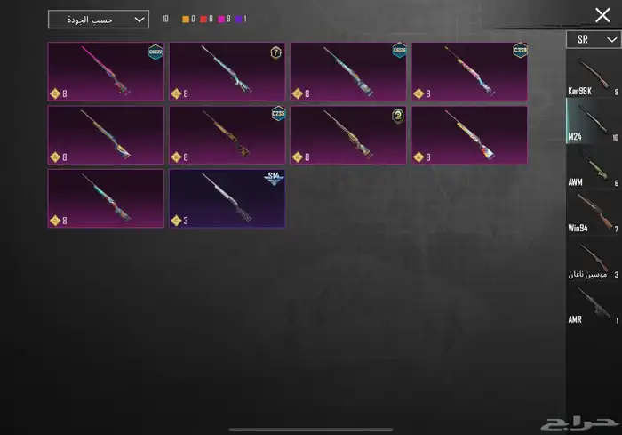 حساب ببجي نادر مستوى83 مع أسم ثلاثي عربي 37