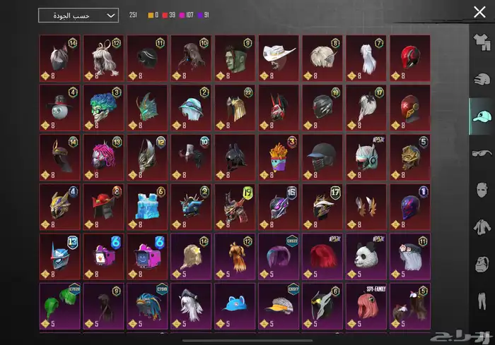 حساب ببجي نادر مستوى83 مع أسم ثلاثي عربي 3