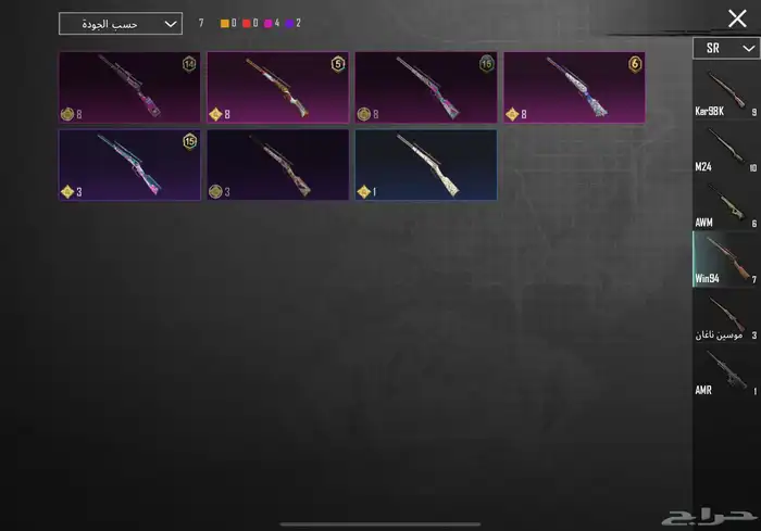 حساب ببجي نادر مستوى83 مع أسم ثلاثي عربي 35