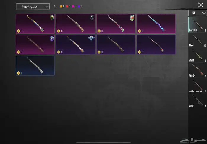 حساب ببجي نادر مستوى83 مع أسم ثلاثي عربي 28