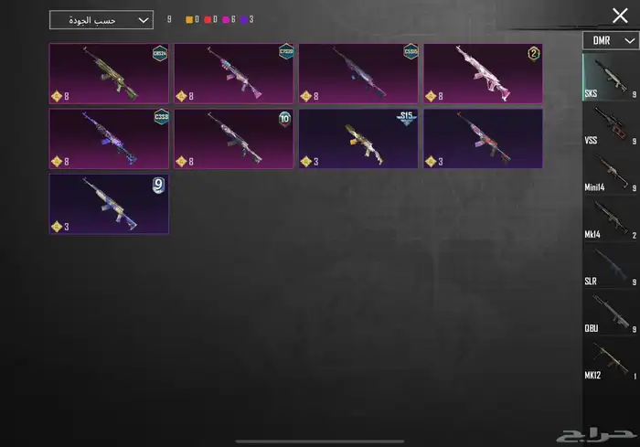 حساب ببجي نادر مستوى83 مع أسم ثلاثي عربي 42