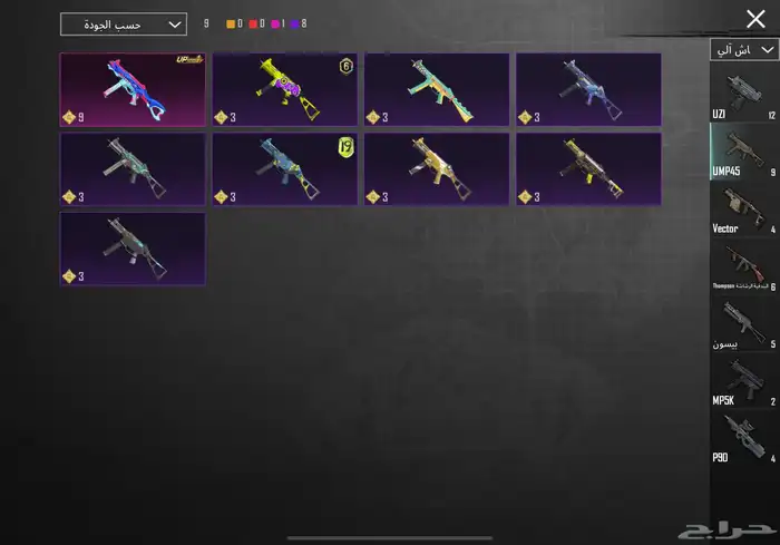 حساب ببجي نادر مستوى83 مع أسم ثلاثي عربي 44