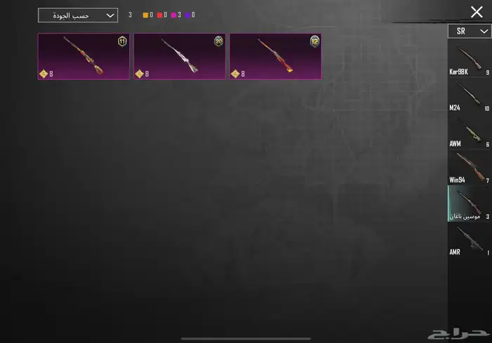 حساب ببجي نادر مستوى83 مع أسم ثلاثي عربي 34