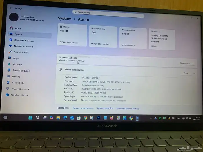 لابتوب اسوس شبه جديد كور اي 5 0