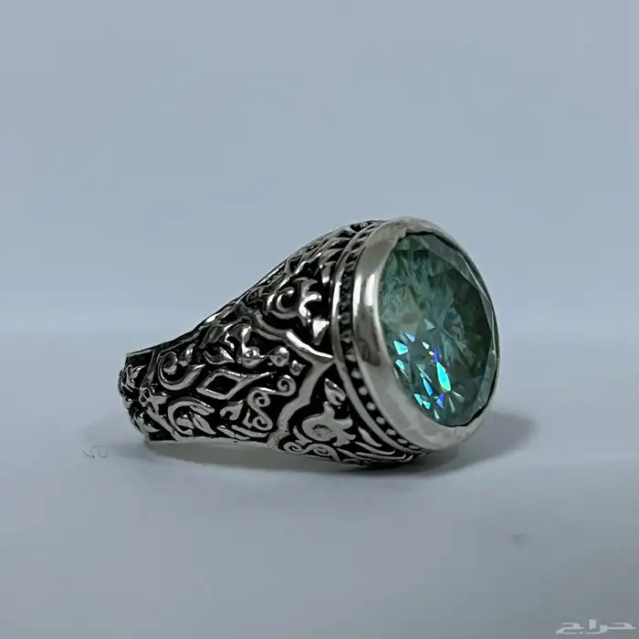 خاتم فضة عيار 925 بفص موزنايت بديل الألماس 1