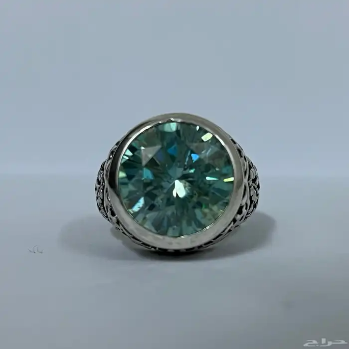 خاتم فضة عيار 925 بفص موزنايت بديل الألماس 2