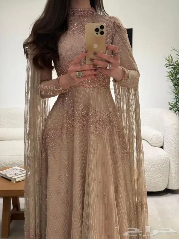 فستان سهرة للبيع 600 لبسة مرة وحدة سعرة 889 مقاس m ماقلا 3