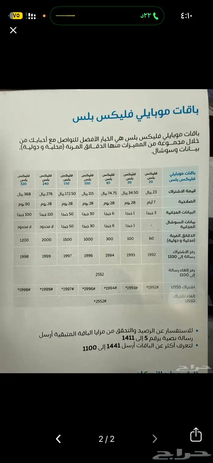 عروض على الباقات موبايلي 2