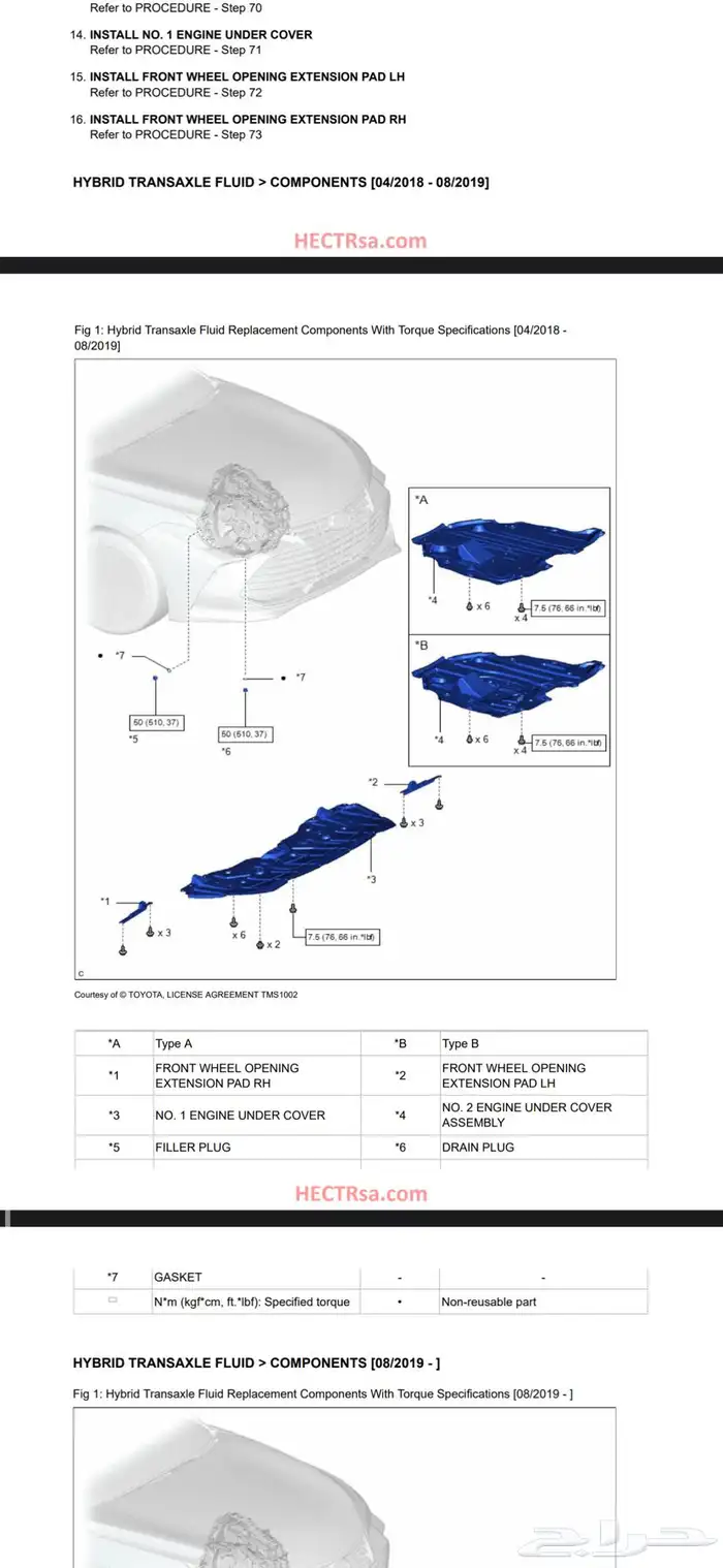 كتيب طرق صيانه افالون 2019 2