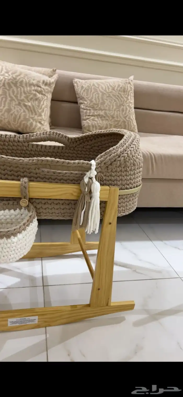 مهد كروشيه سلة موسى مهد مهاد سرير 3