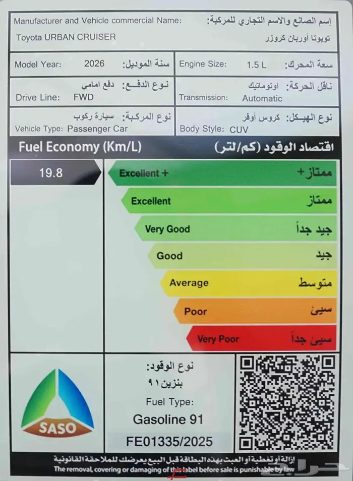 تويوتا اوربان كروزر ستاندر 2026 13