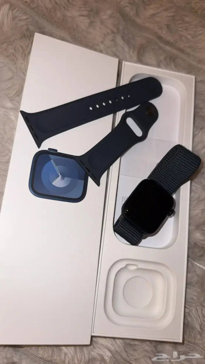 للبيع ساعه ابل 9 مقاس 41 اسود شبه جديدة 0