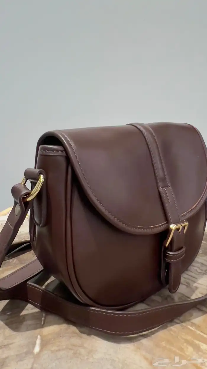 TUSTING Leather Bag حقيبة جلد فاخرة بلون بني عميق 1