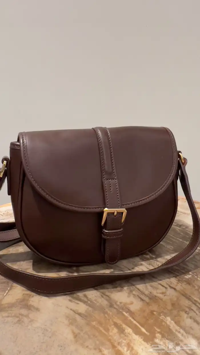 TUSTING Leather Bag حقيبة جلد فاخرة بلون بني عميق 0