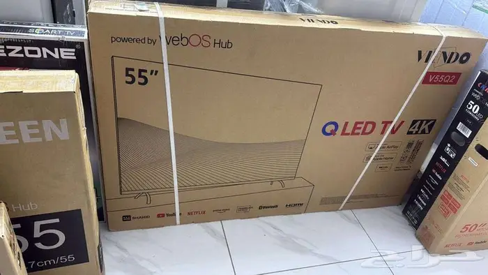 بيع عرض شاشات 144هرتز 4K QLED تلفزيون سمارت توصيل ذكيه جوده 11