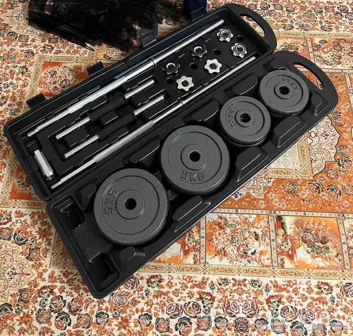 طقم دامبل للتمرين 50 كيلو مكونه من 15 قطعه للبيع المستعجل 0