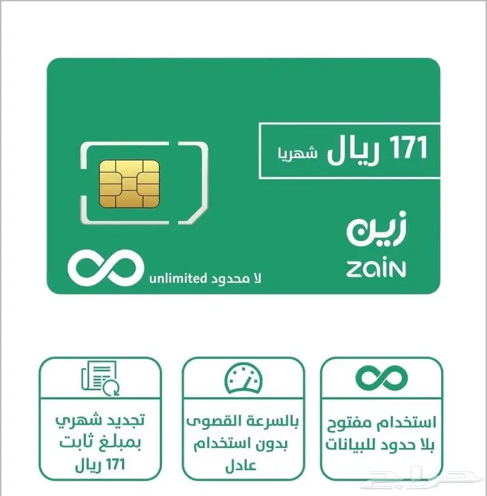 باقه 171 نت مفتوح لامحدود خصم مدى 0